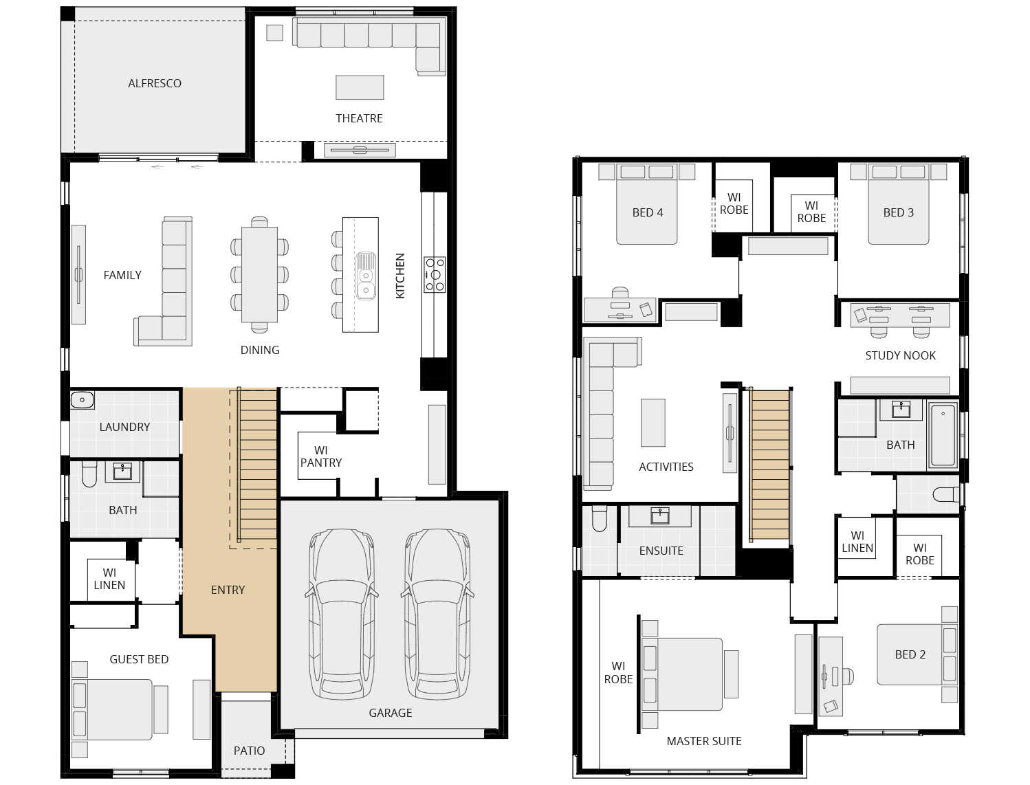two storey home design essence enzo three option floorplan open stiarcase rhs two storey home design essence enzo three option floorplan open stiarcase rhs