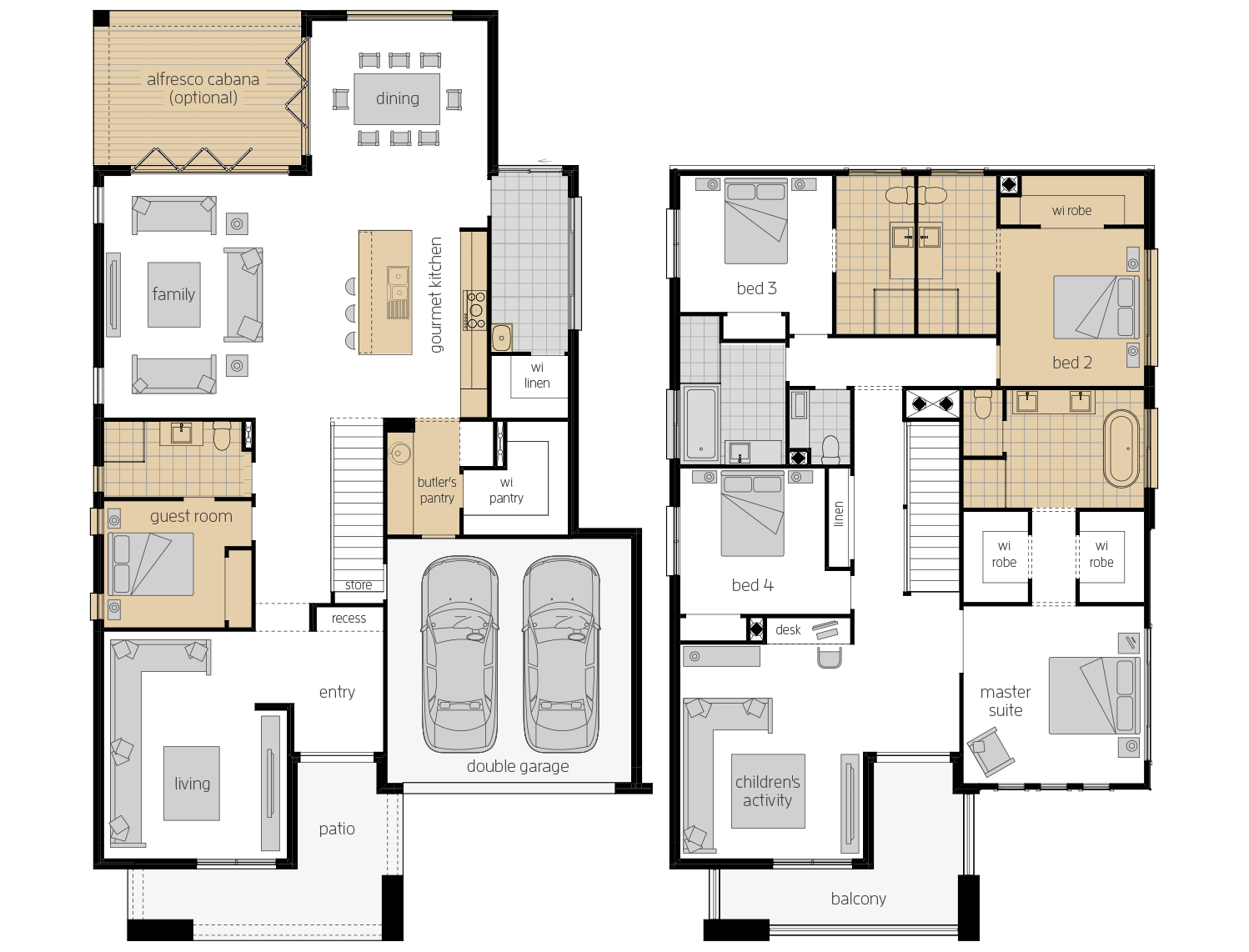 Saxonvale 40- Two Storey Upgrade Floor Plan- McDonald Jones