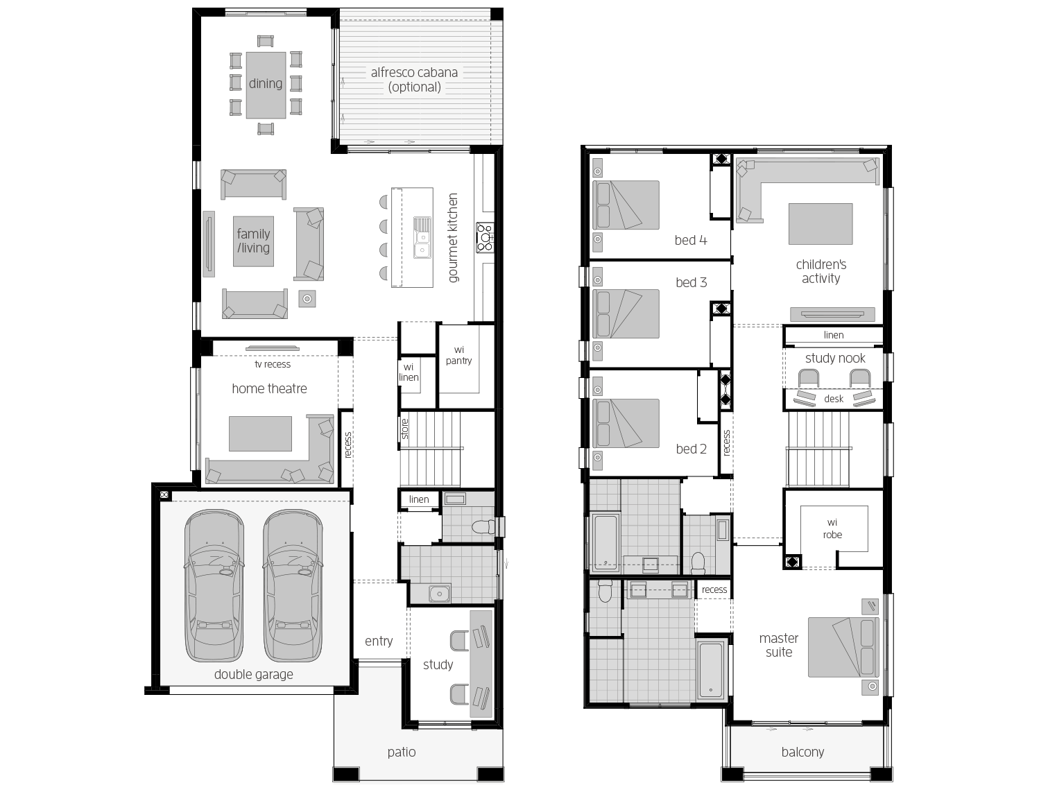 Architectural New Home Designs - St. Clair  2 Storey Floor plan