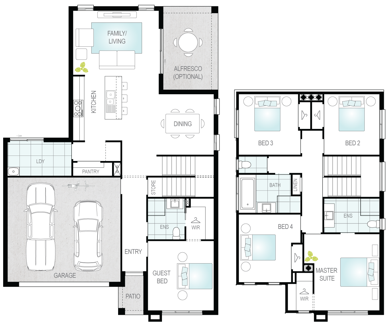 Suzuka Two- Two Storey Floor Plan- McDonald Jones