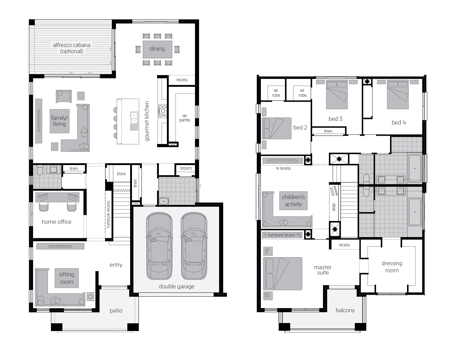 two storey home design floorplan tallavera 40 standard rhs