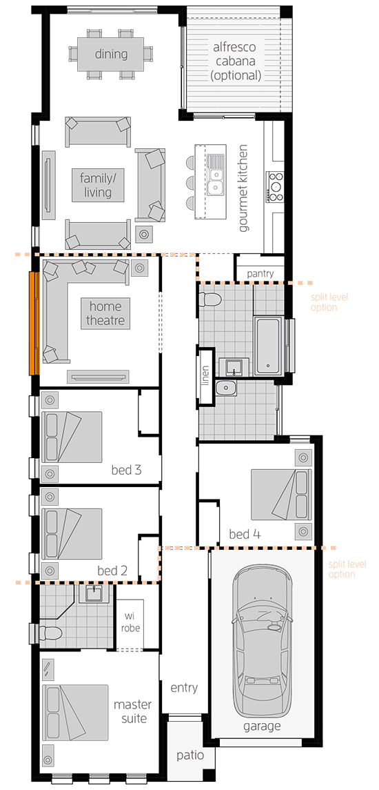 Hamilton Five- Single Storey Floor Plan - McDonald Jones