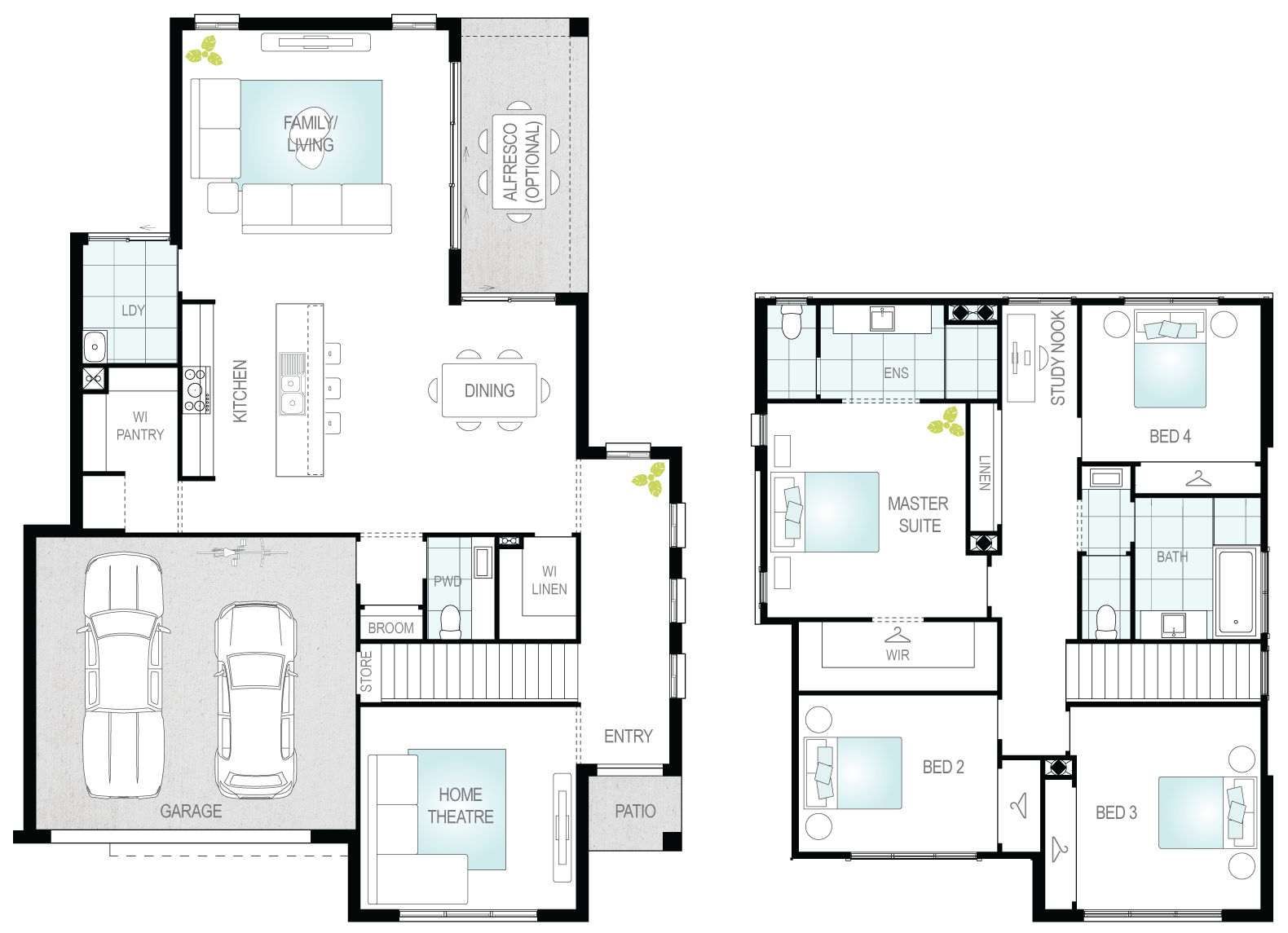 Anglesey - Two Storey Floor Plan- McDonald Jones Anglesey - Two Storey Floor Plan- McDonald Jones