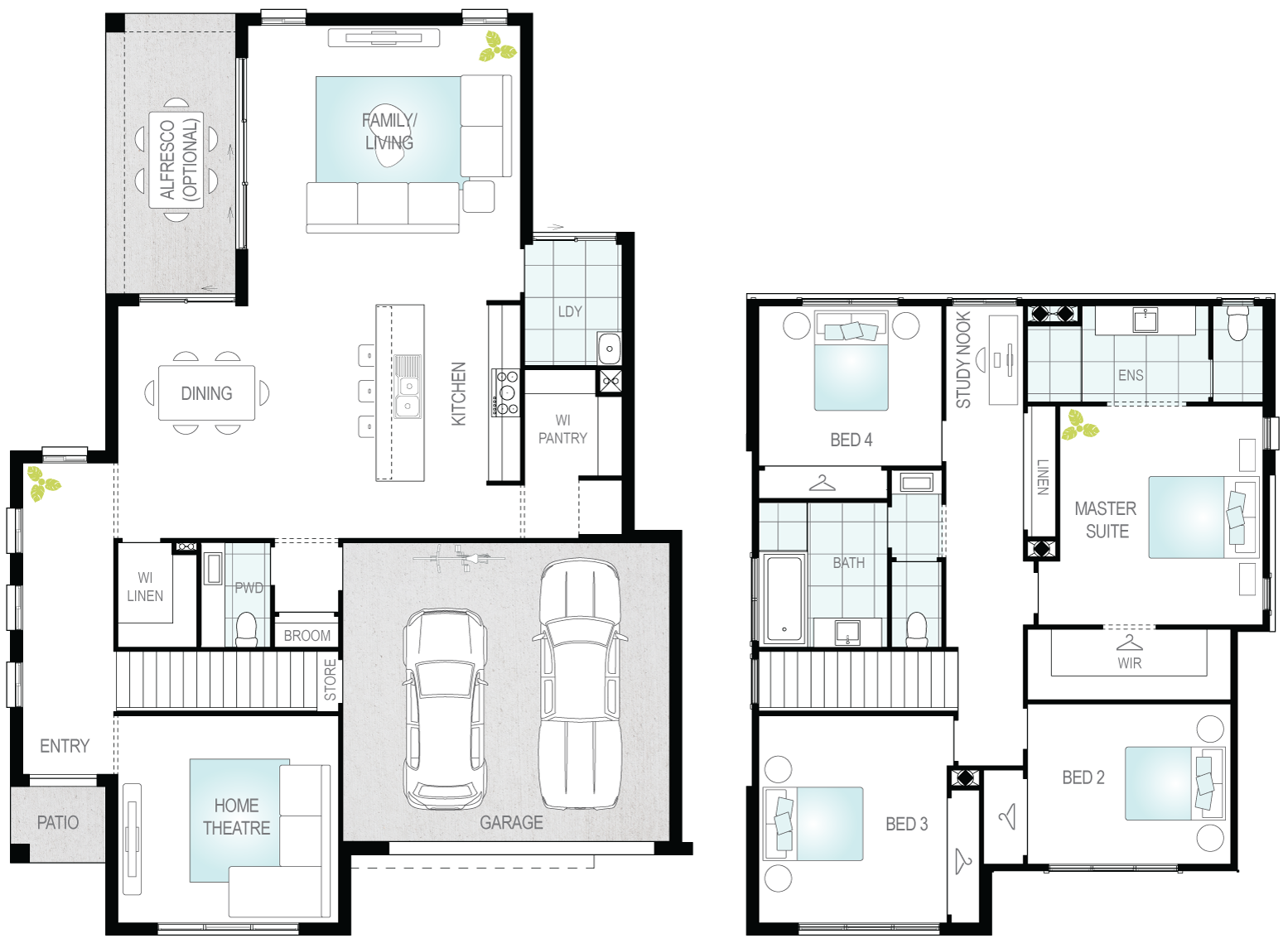 Anglesey - Two Storey Floor Plan- McDonald Jones