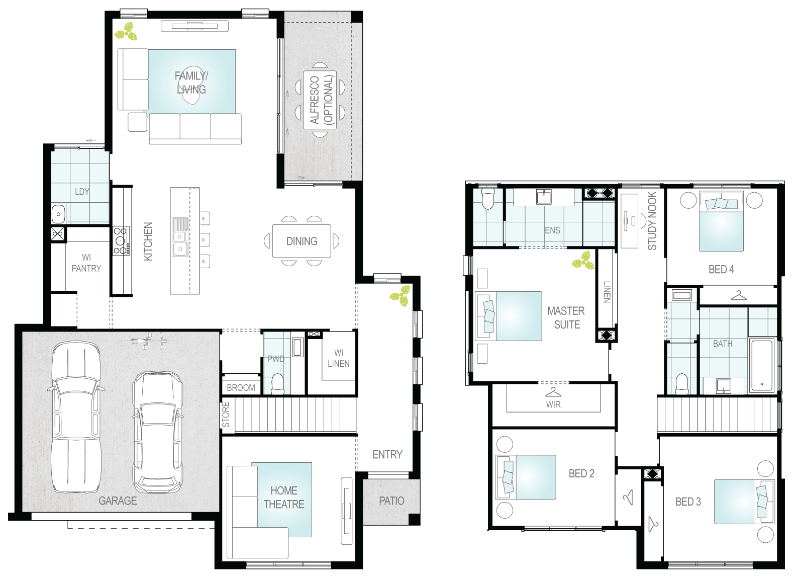 Anglesey - Two Storey Floor Plan- McDonald Jones