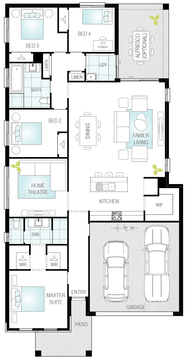 Lucia Three- Single Storey Floor Plan- McDonald Jones