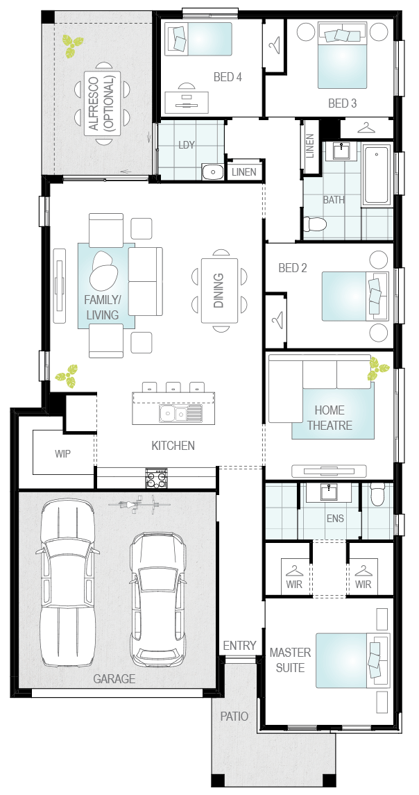 Lucia Three- Single Storey Floor Plan- McDonald Jones