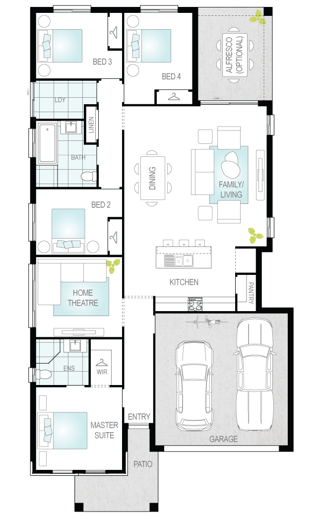 Lucia One- Single Storey Floor Plan- McDonald Jones