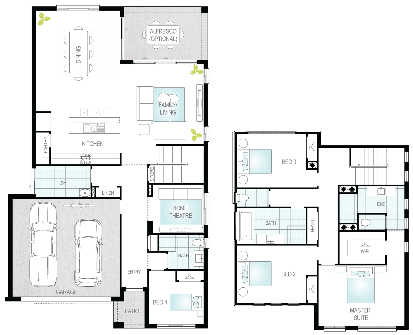 Monza- Two Storey Floor Plan- McDonald Jones