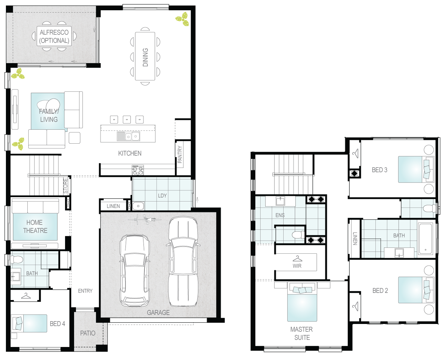 Monza- Two Storey Floor Plan- McDonald Jones