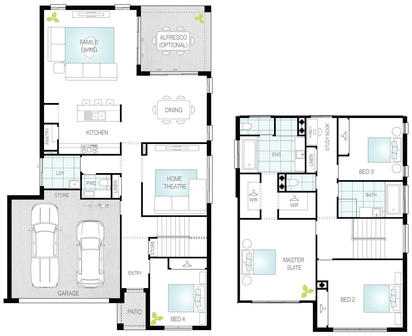 Sandown- Two Storey Floor Plan- McDonald Jones