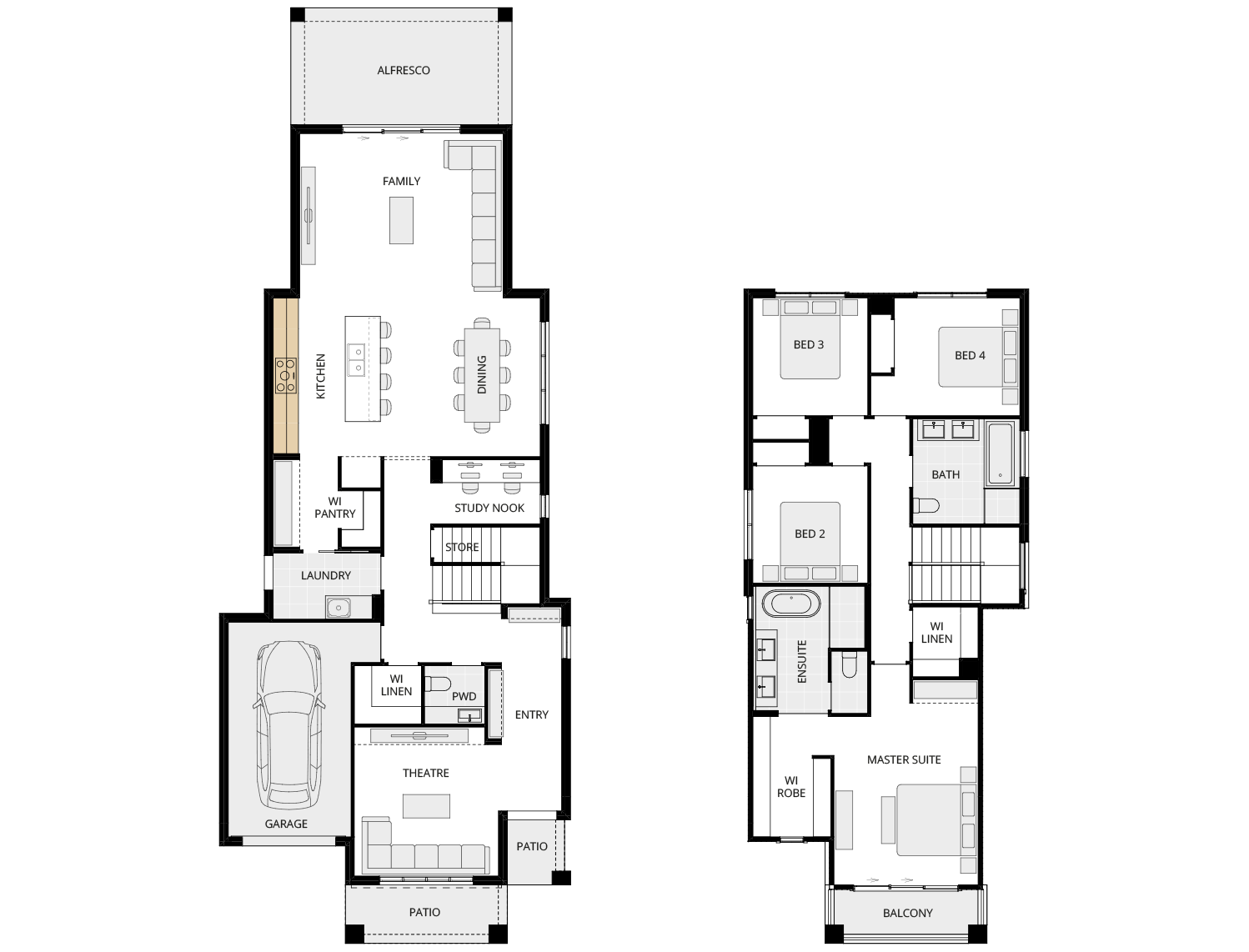 Aria 28 One - Option Floorplan alternate kitchen a rhs two storey home design aria 28 one option floorplan alternate kitchen a rhs