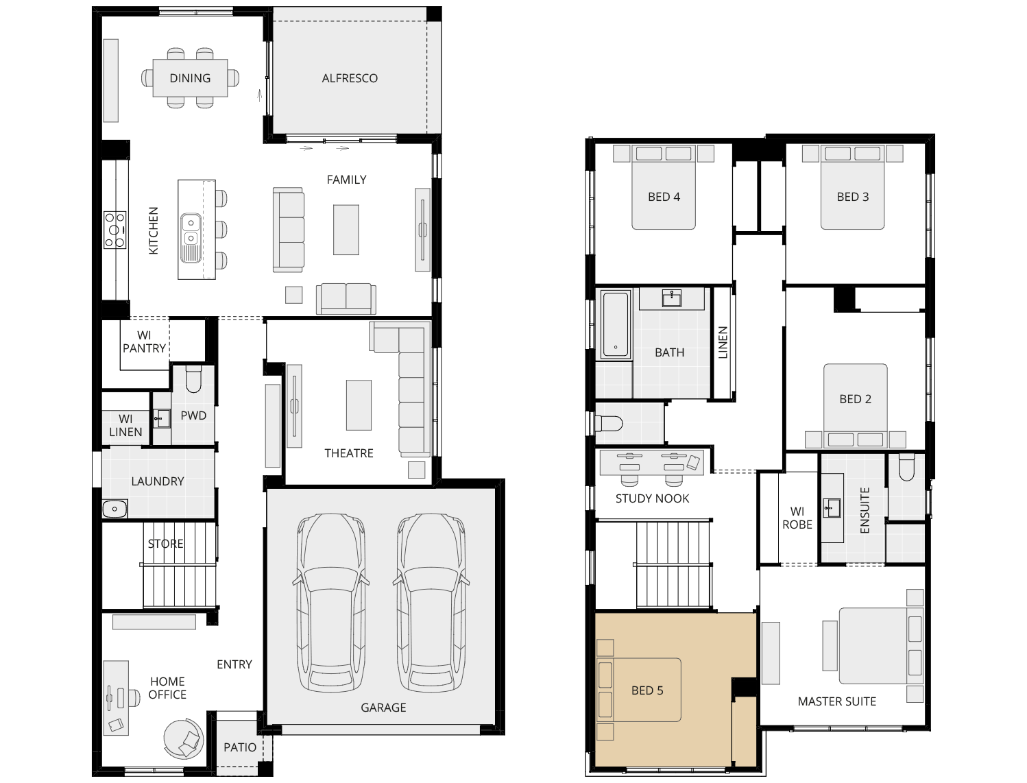 two storey home design discovery fontana one option floorplan fifth bed ilo activities rhs