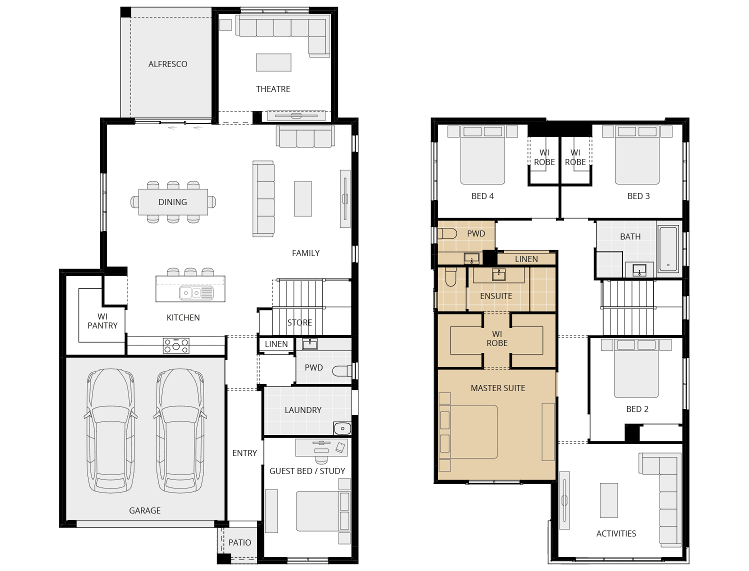 Valiente Two - Essence option floorplan alternate master suite rhs two storey home design essence valiente two option floorplan alternate master suite rhs