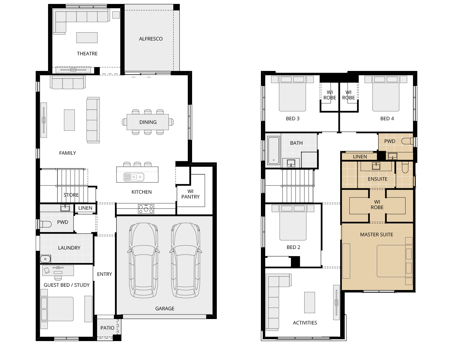 Valiente Two - Essence option floorplan alternate master suite rhs two storey home design essence valiente two option floorplan alternate master suite rhs