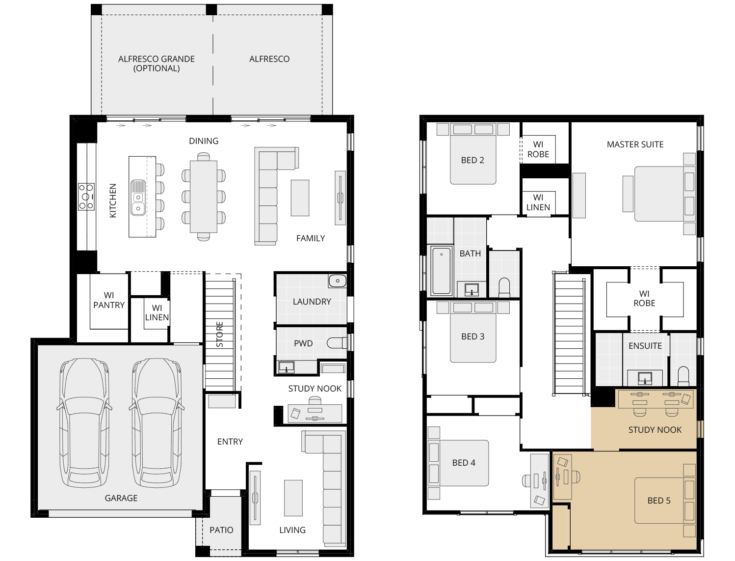 Enzo Two - Essence option floorplan fifth bedroom and study nook ilo activities rhs two storey home design essence enzo two option floorplan fifth bedroom ilo activities rhs