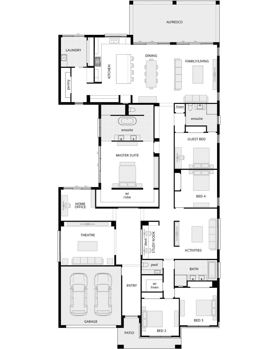 Anchorage - Manor standard floorplan single storey home design anchorage manor standard floorplan rhs