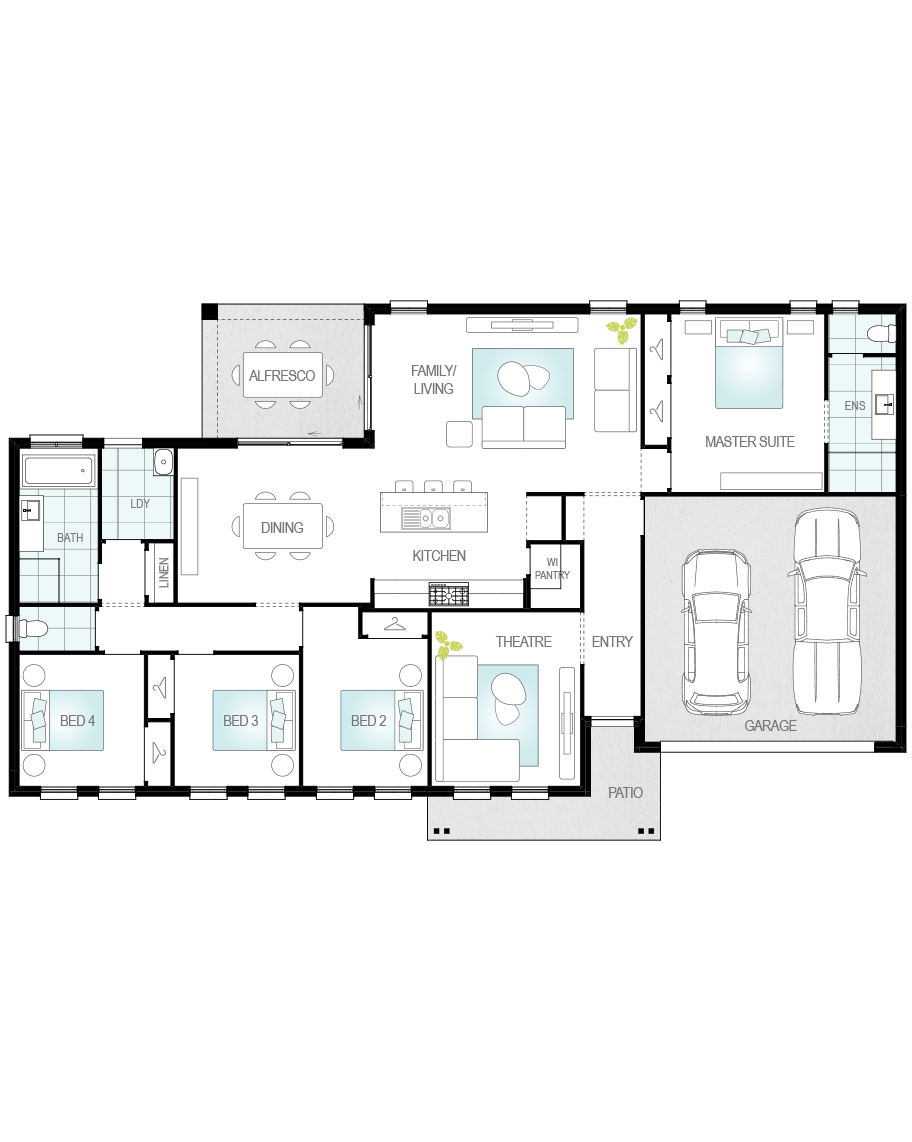 single storey home design now azura standard floorplan rhs