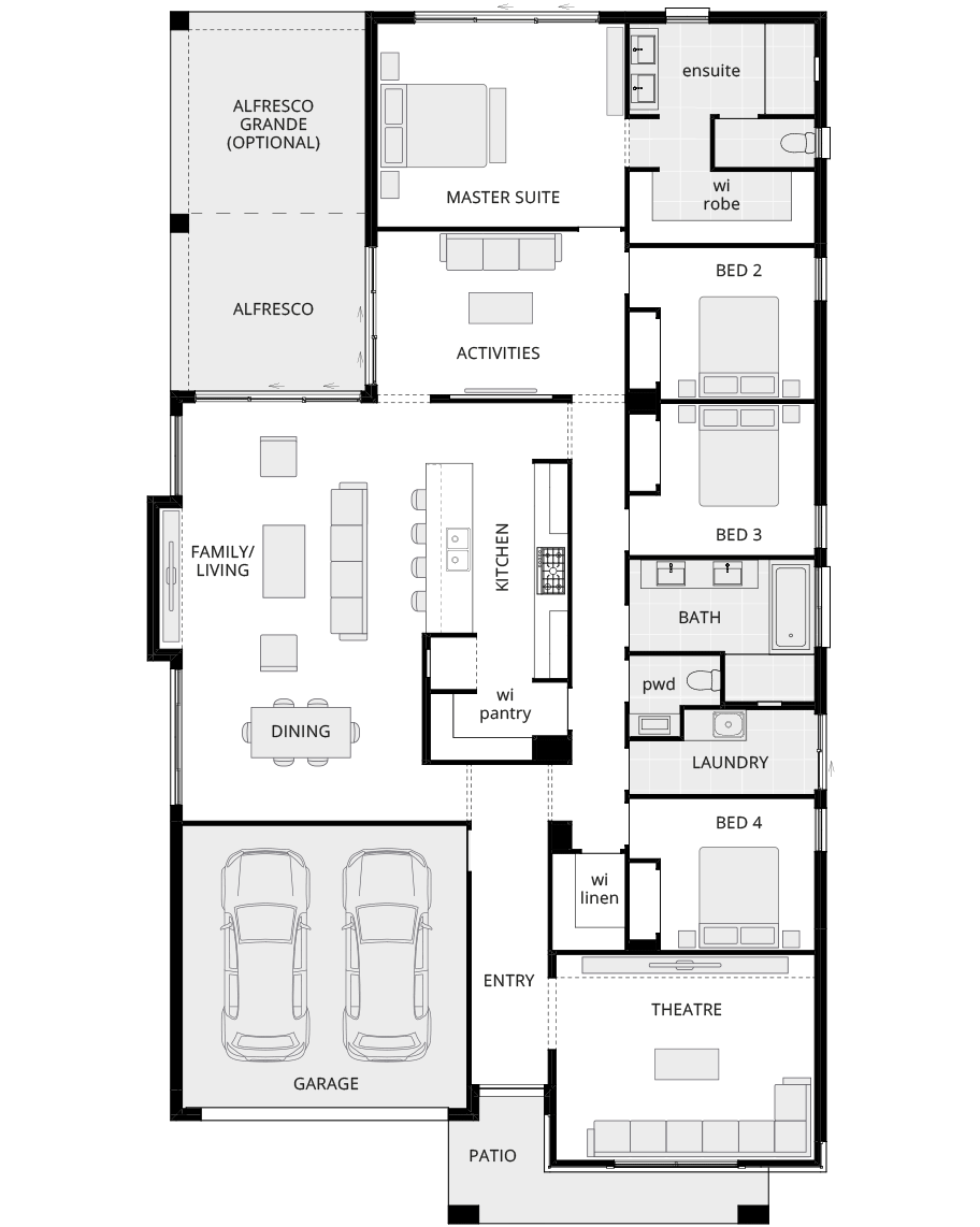 single storey home design bayswater classic floorplan rhs