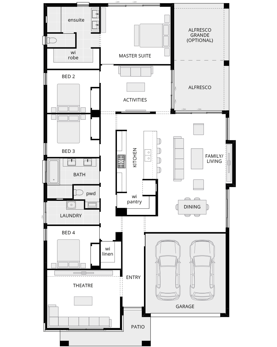 single storey home design bayswater classic floorplan rhs