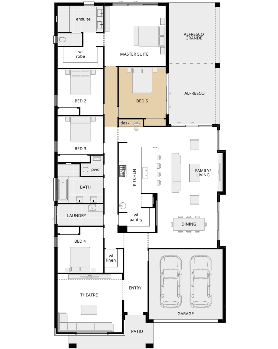 single storey home design bayswater manor option floorplan fifth bedroom rhs
