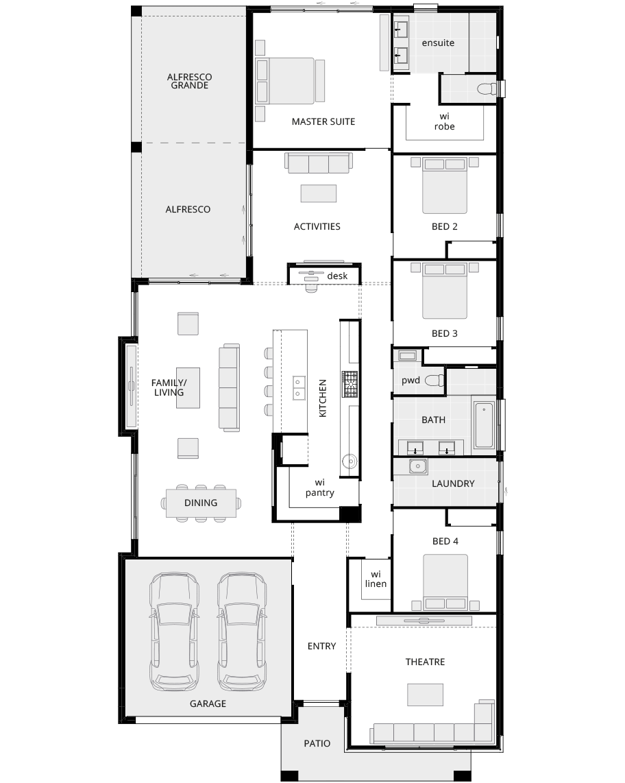 single storey home design bayswater manor standard floorplan rhs