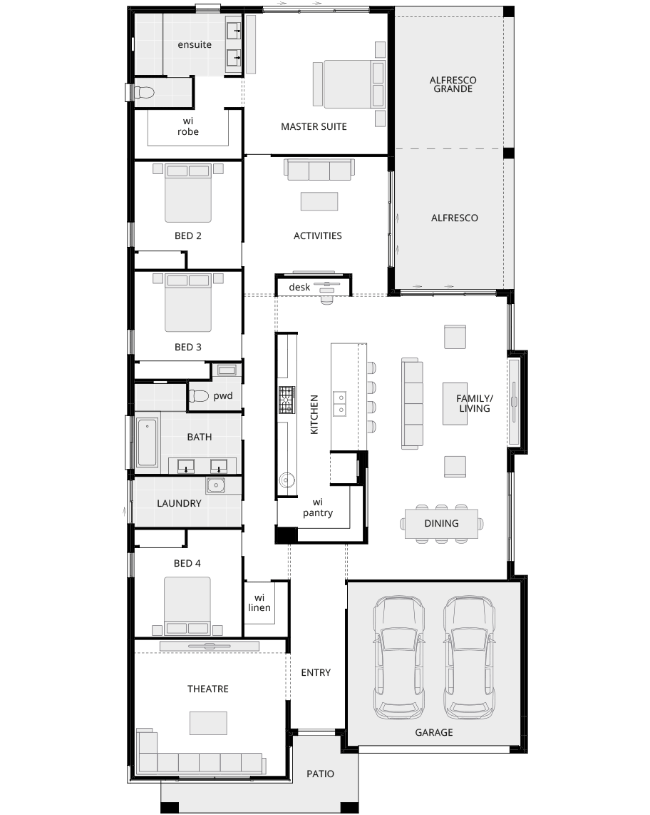single storey home design bayswater manor standard floorplan rhs