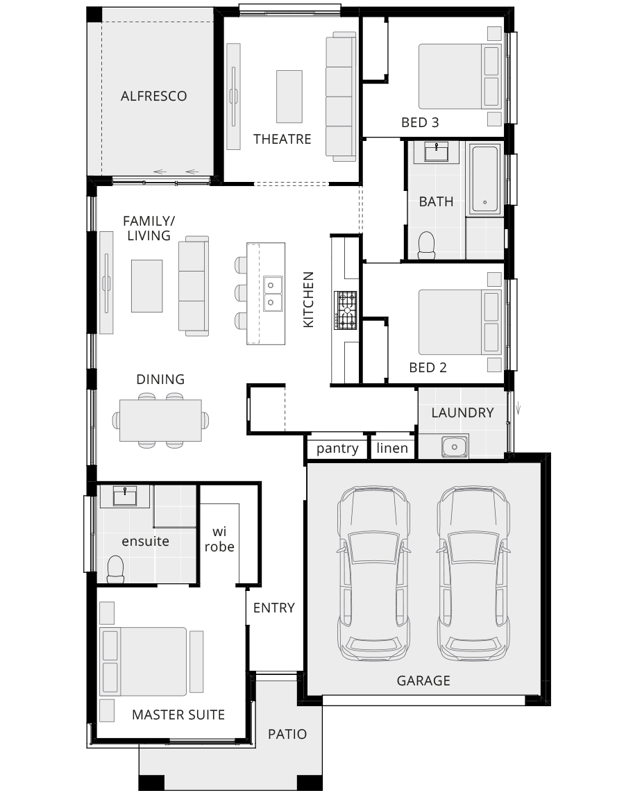 single storey home design bellevue classic standard floorplan rhs