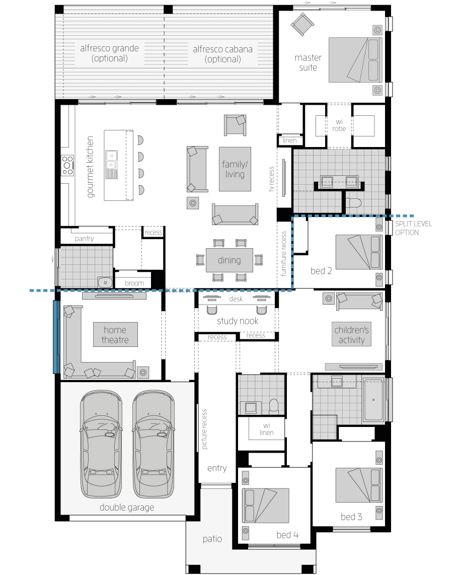 Floor Plan - Miami 16 Luxury Home Design - McDonald Jones
