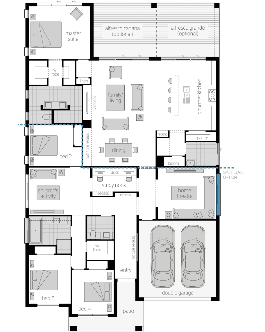 Floor Plan - Miami 16 Luxury Home Design - McDonald Jones