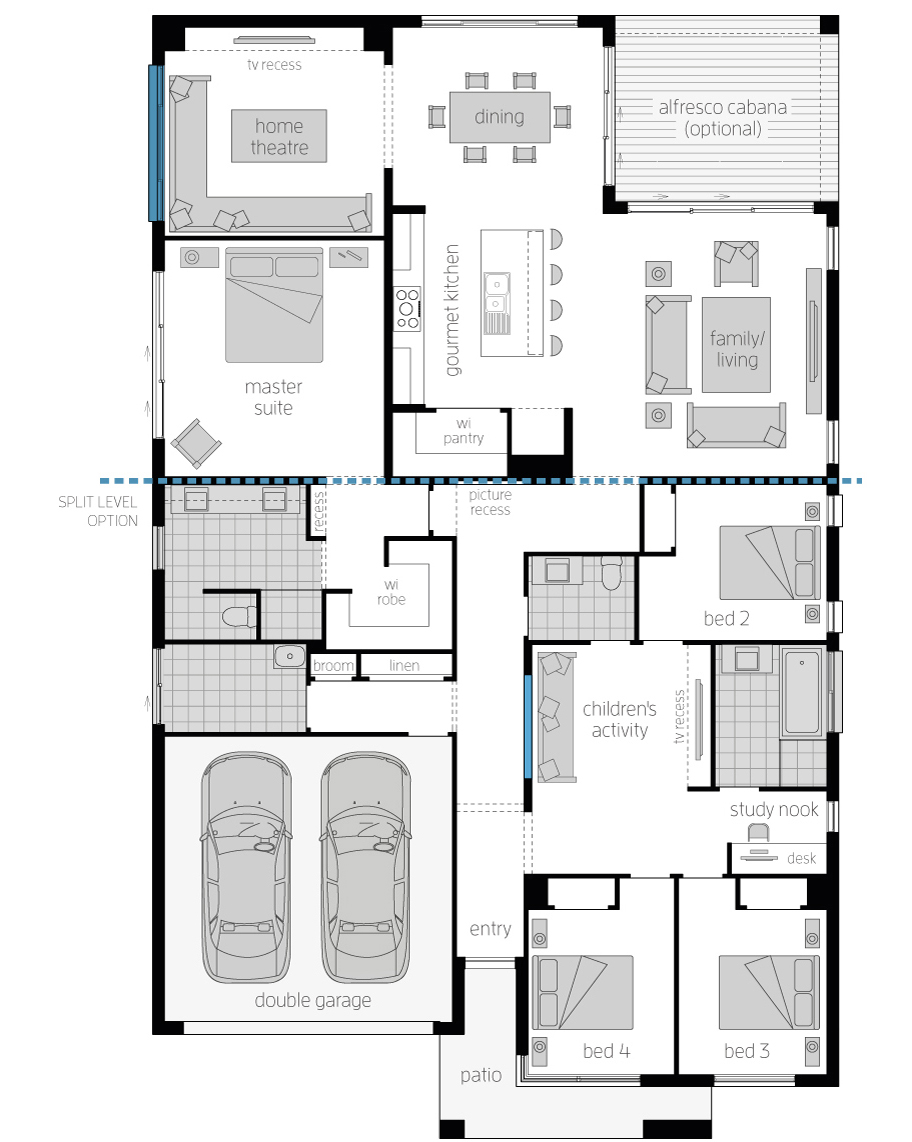 Floor Plan - San Marino Floor Plan - San Marino - Architecturally Designed Home - McDonald Jones