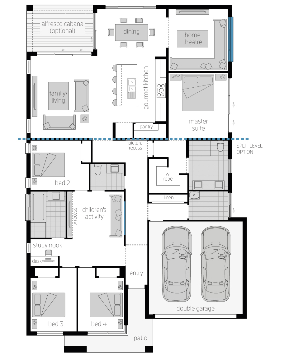 Floor Plan - San Marino Floor Plan - San Marino - Architecturally Designed Home - McDonald Jones