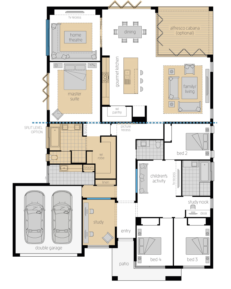Floor Plan - San Marino Floor Plan - San Marino - Architecturally Designed Home - McDonald Jones