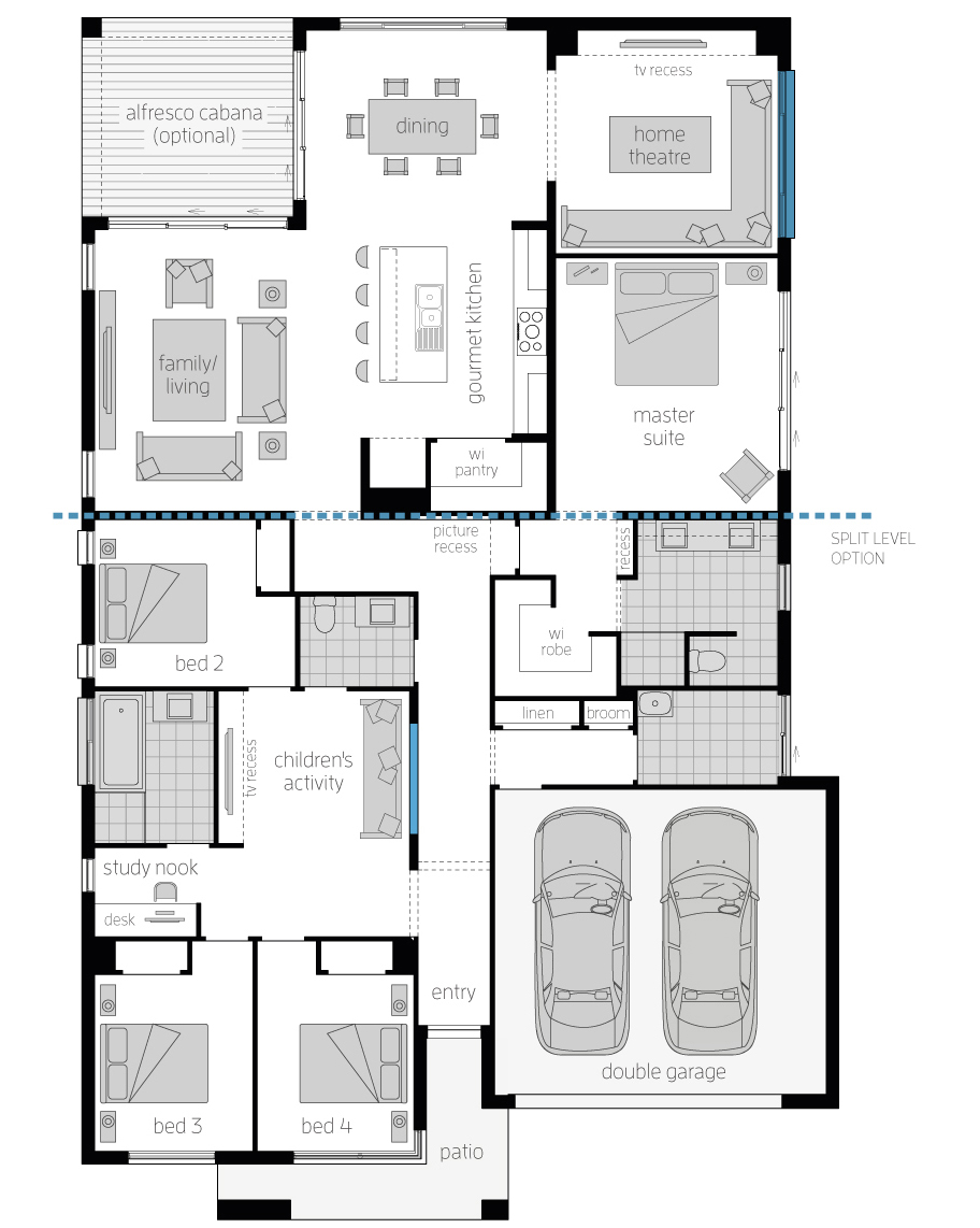 Floor Plan - San Marino Floor Plan - San Marino - Architecturally Designed Home - McDonald Jones