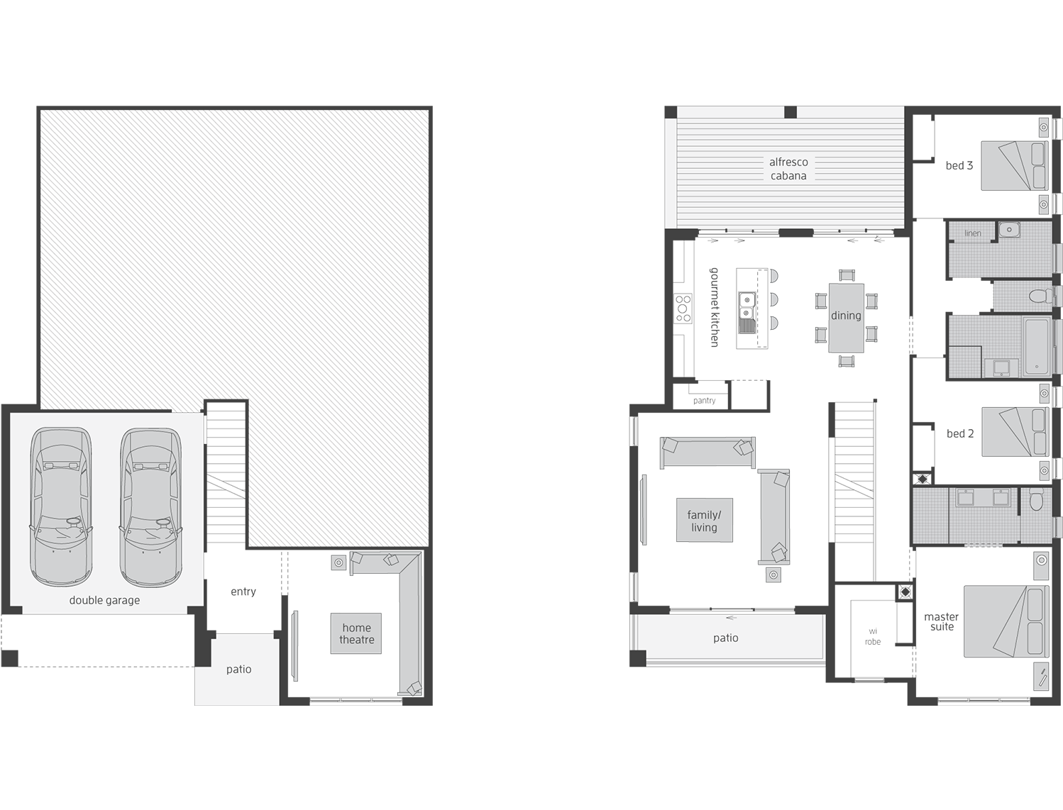 Floor Plan - Monterey - Split Level Home - McDonald Jones