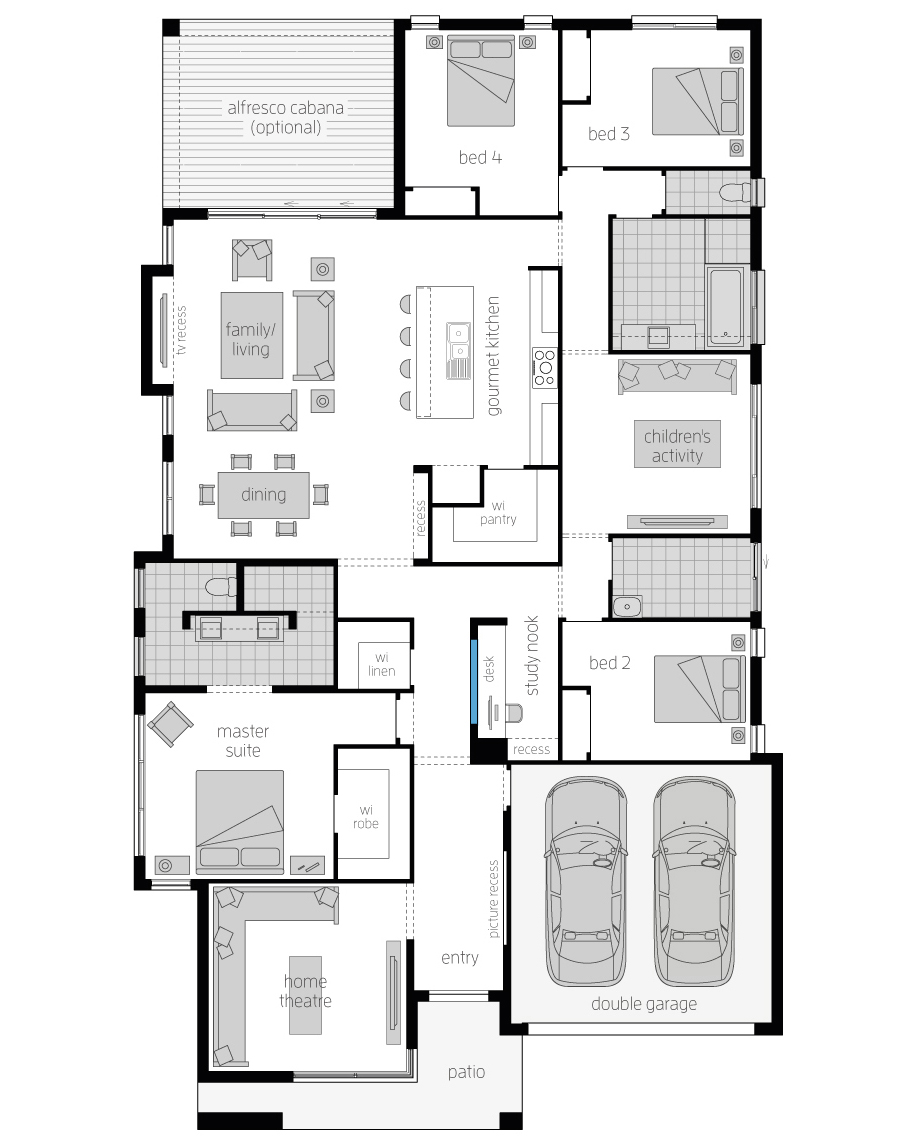 Floor Plan - St Tropez Floor Plan - St Tropez - Luxury Home Design - McDonald Jones