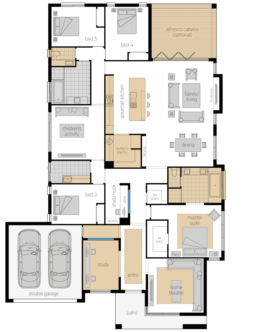 Floor Plan - St Tropez Floor Plan - St Tropez - Luxury Home Design - McDonald Jones