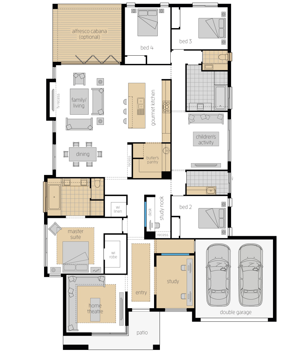 Floor Plan - St Tropez Floor Plan - St Tropez - Luxury Home Design - McDonald Jones