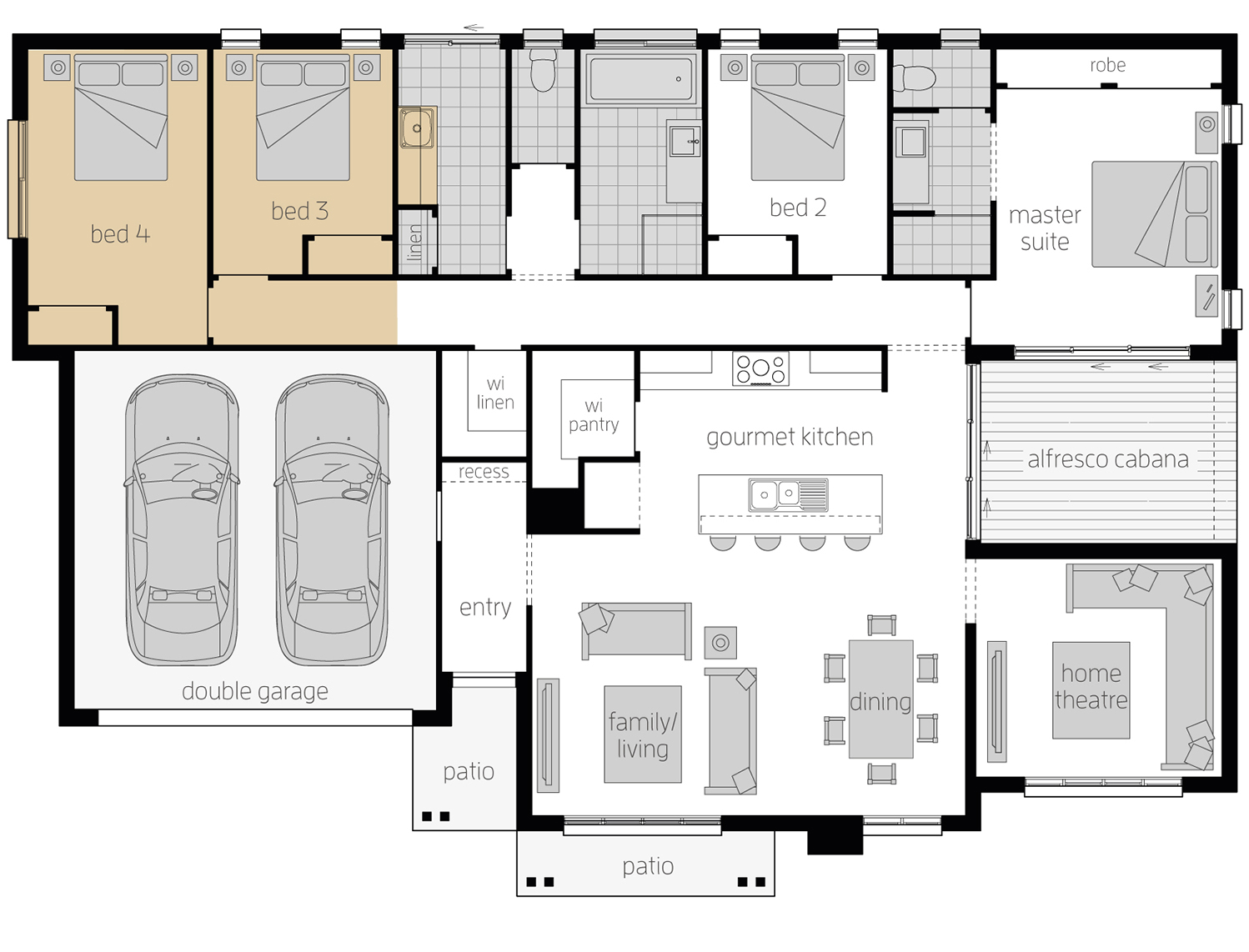 Floor Plan - Cambridge Upgrade - LHS - McDonald Jones