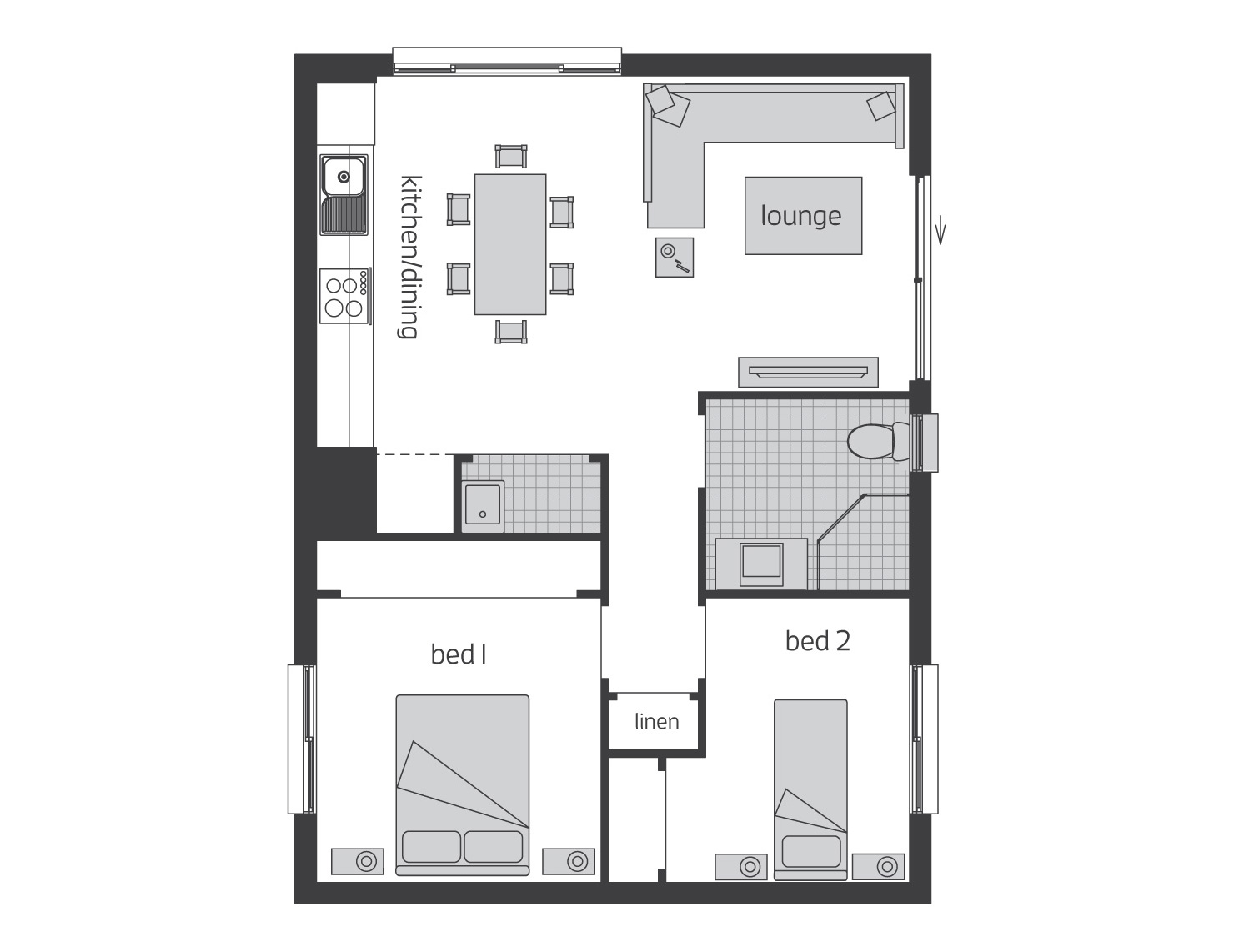 Floor Plan - Granny Flat 1 - McDonald Jones