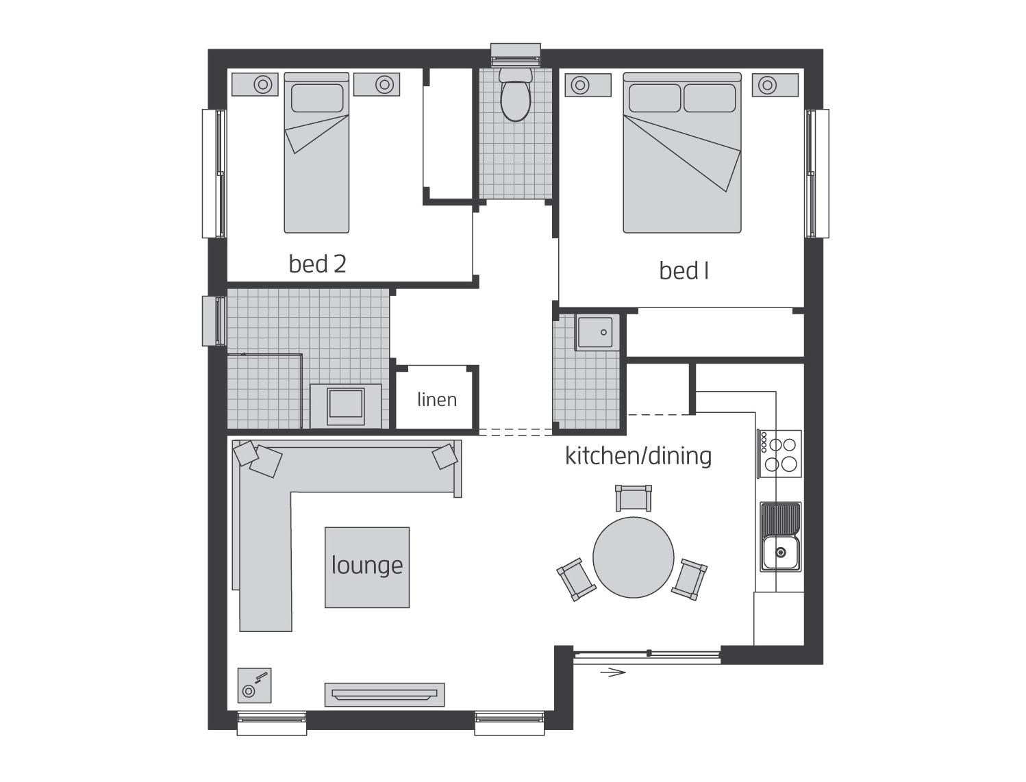 Floor Plan - Granny Flat 3 - McDonald Jones