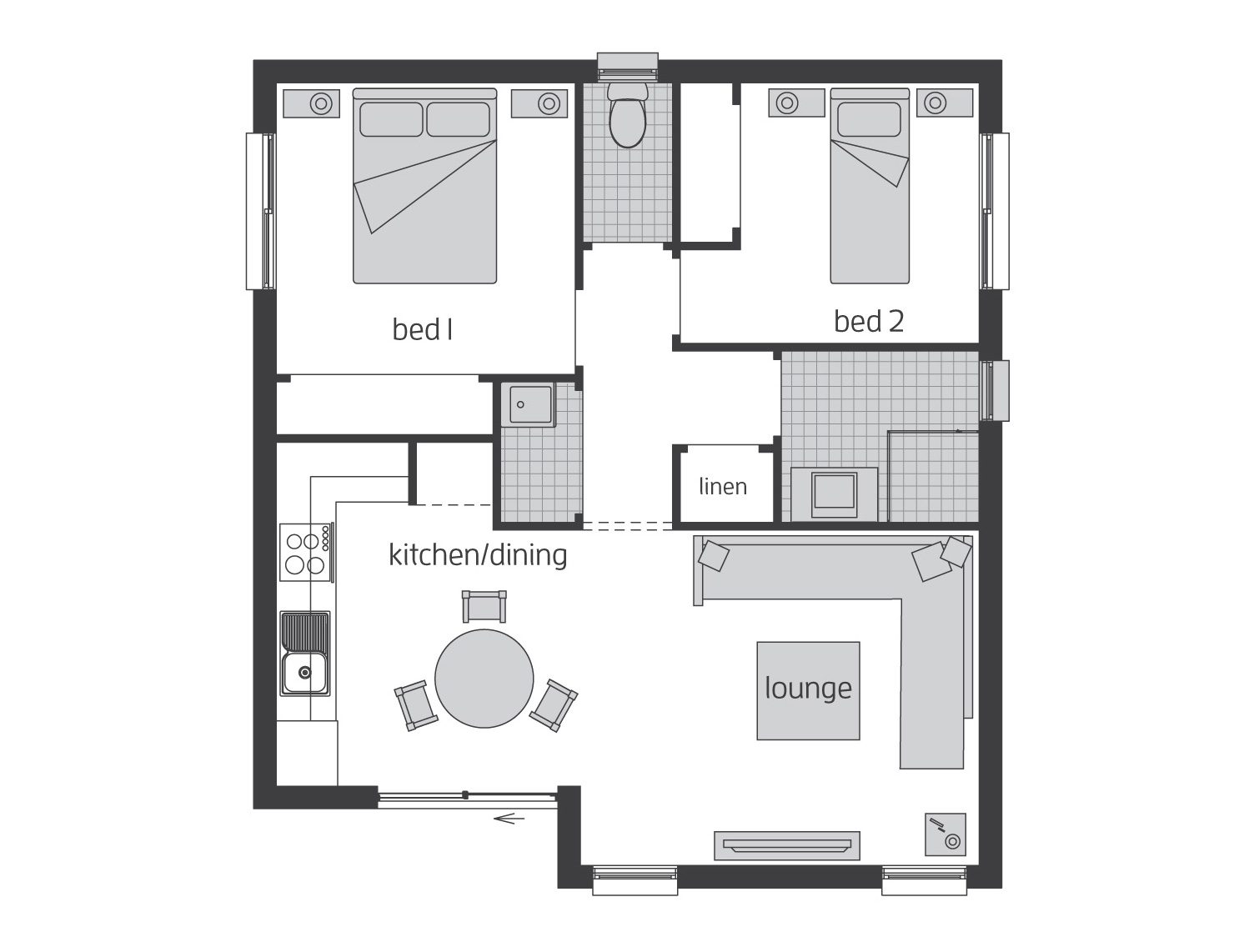 Floor Plan - Granny Flat 3 - McDonald Jones