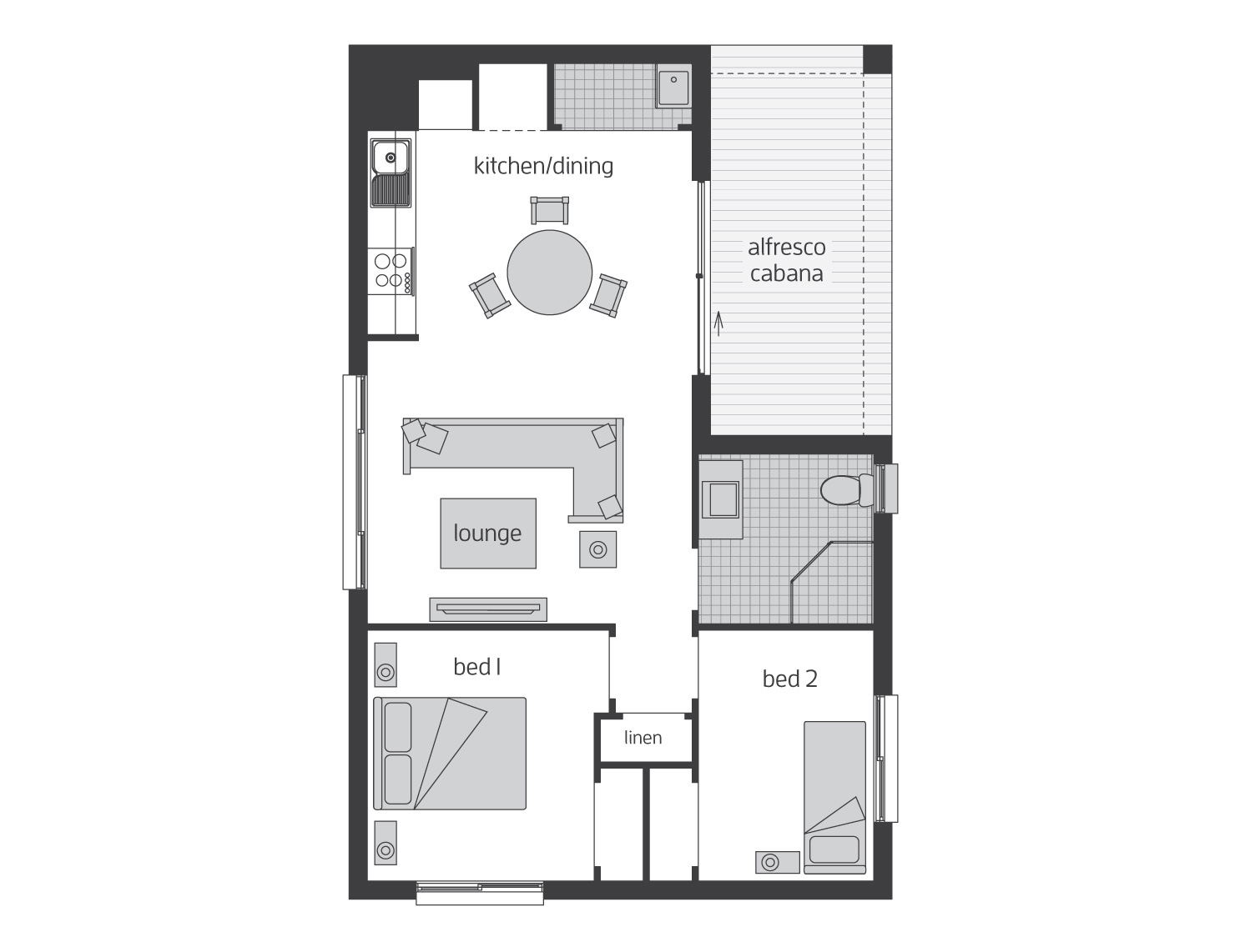 Floor Plan - Granny Flat 5 - McDonald Jones