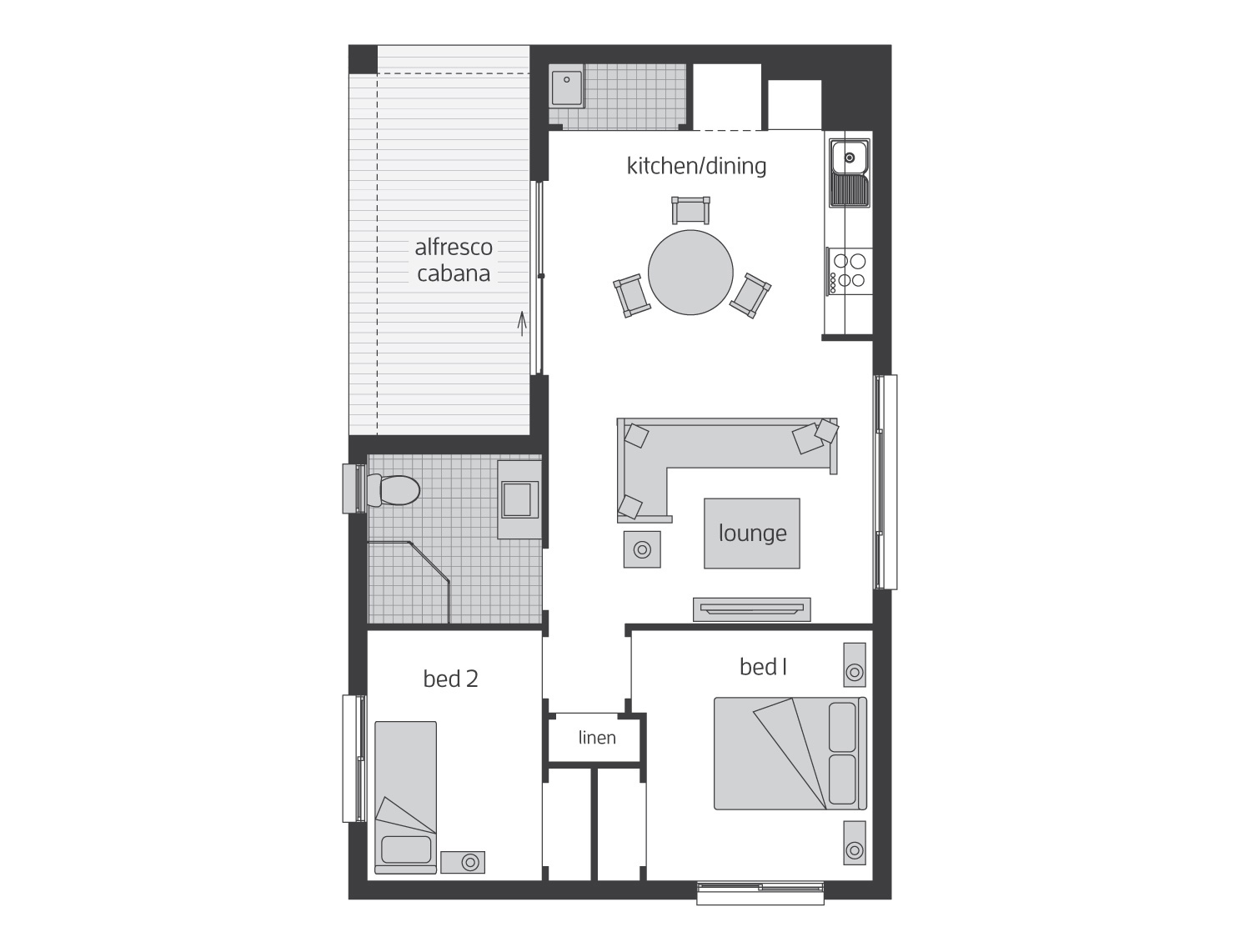 Floor Plan - Granny Flat 5 - McDonald Jones