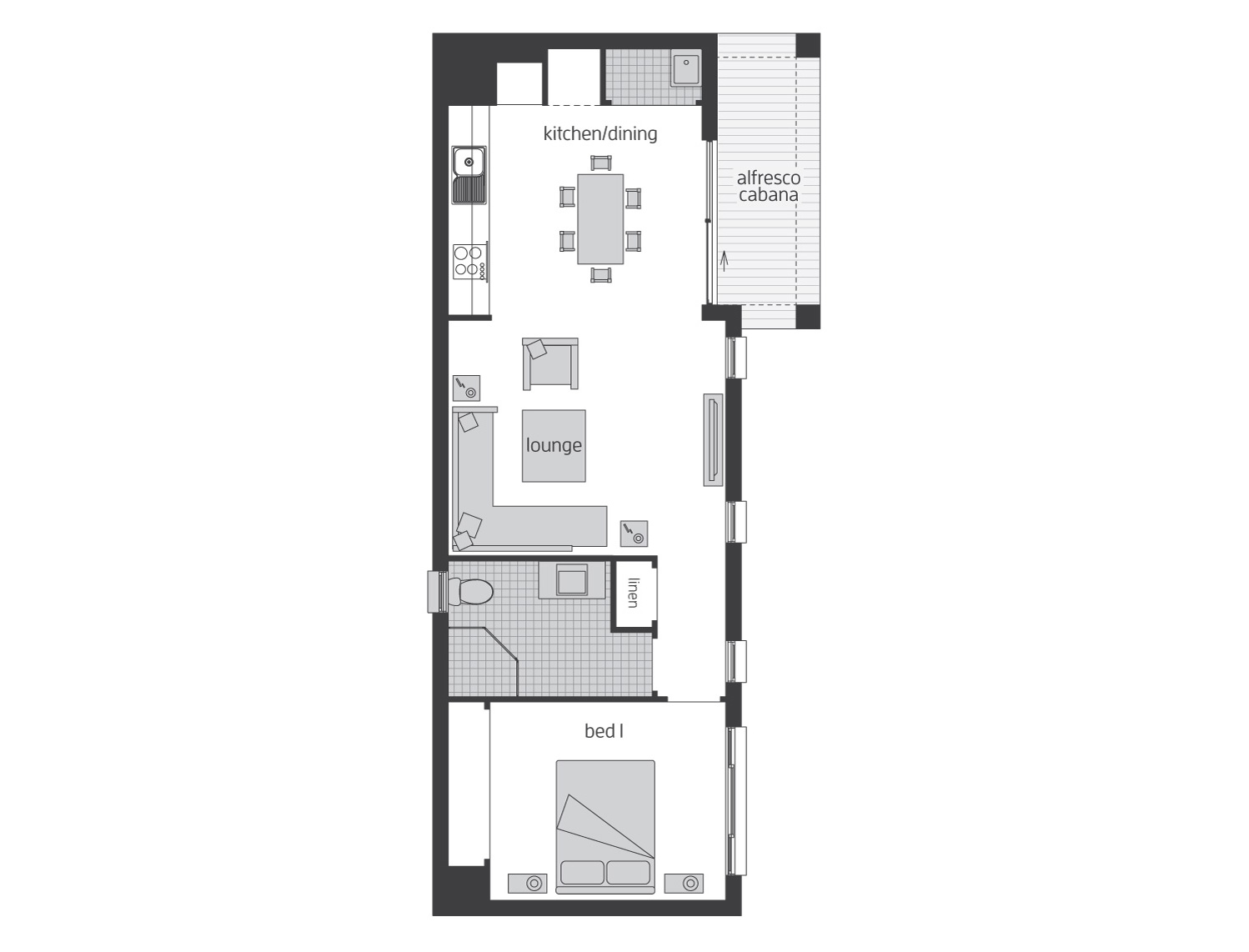 Floor Plan - Granny Flat 7 - McDonald Jones