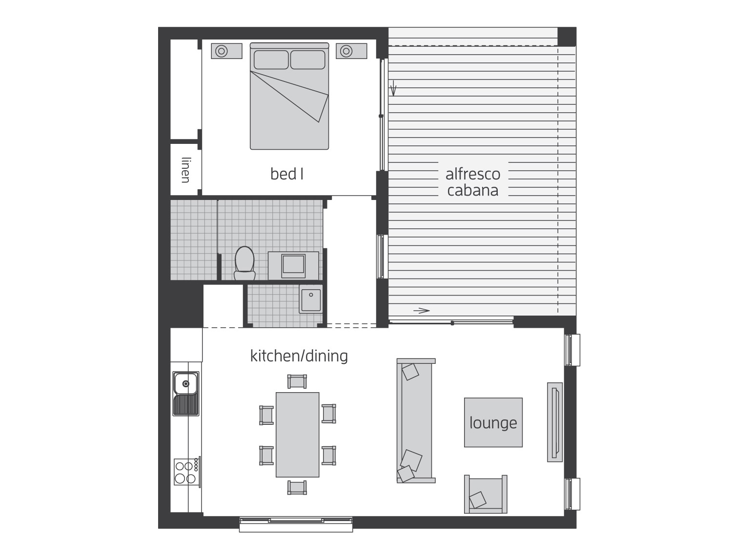 Floor Plan - Granny Flat 8 - McDonald Jones