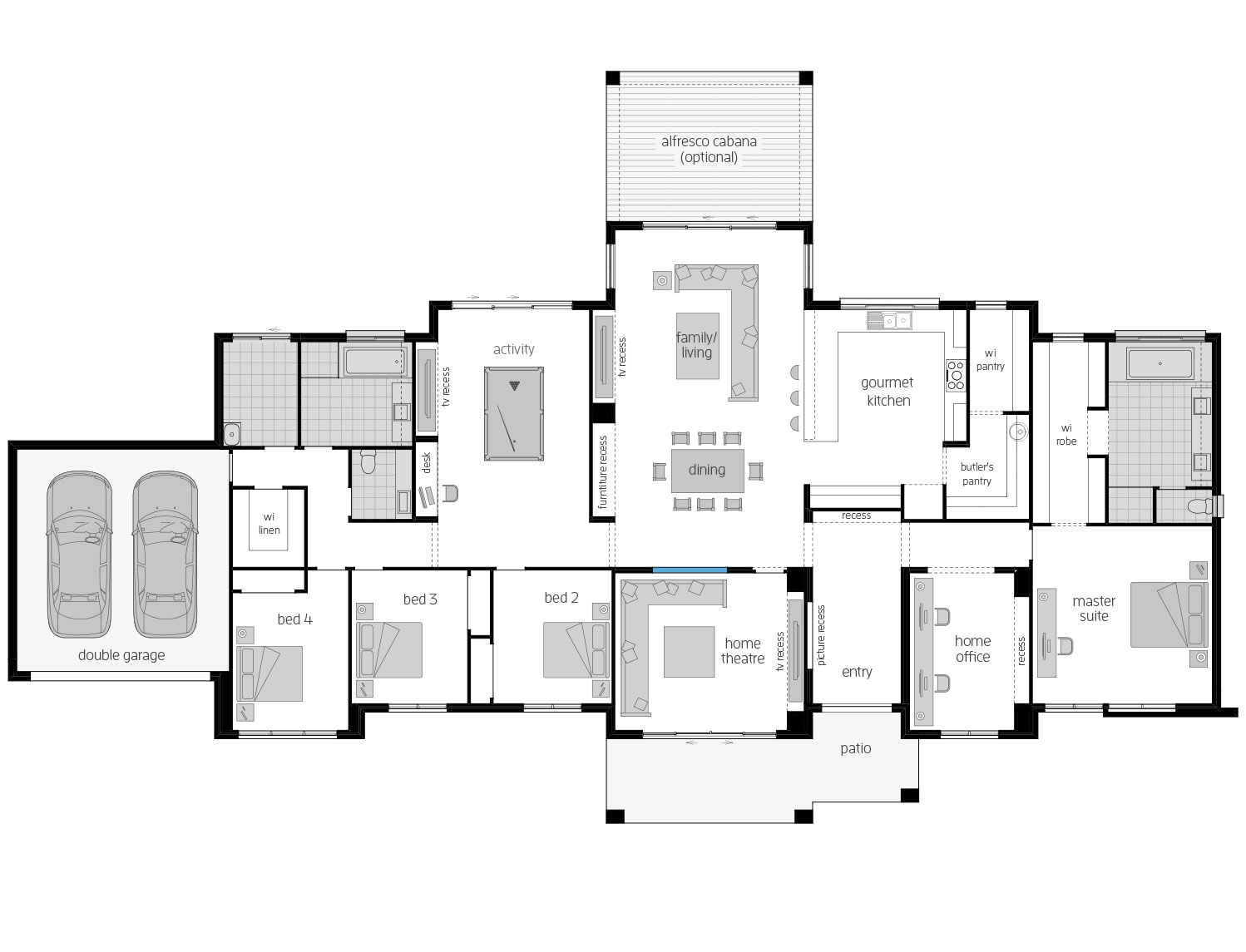 Floor Plan - Hermitage Floor Plan - Hermitage - Acreage Home Design - McDonald Jones