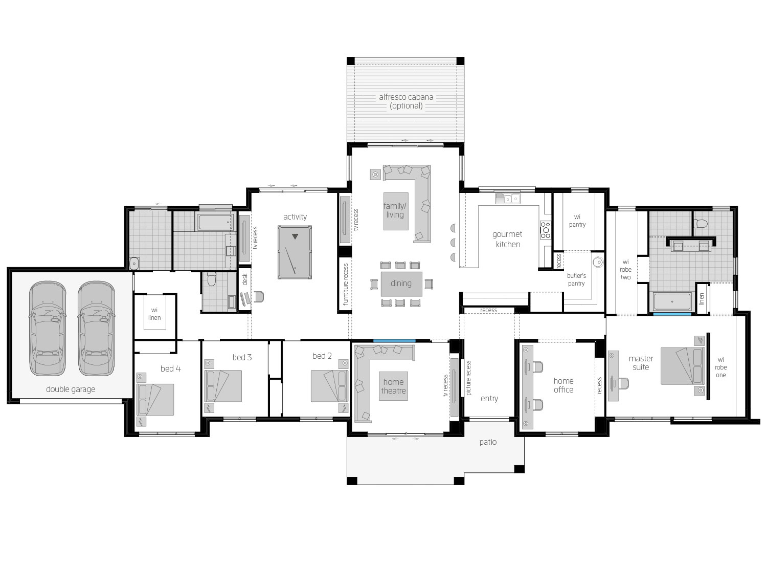 Floor Plan - Hermitage Floor Plan - Hermitage - Ranch Style Home Design - McDonald Jones
