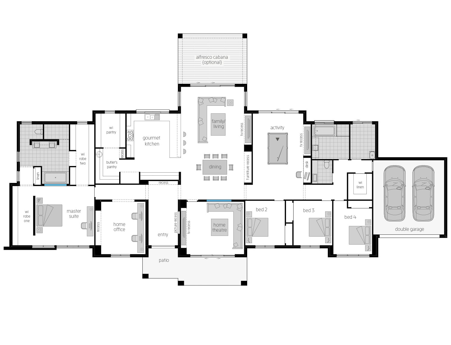 Floor Plan - Hermitage Floor Plan - Hermitage - Ranch Style Home Design - McDonald Jones