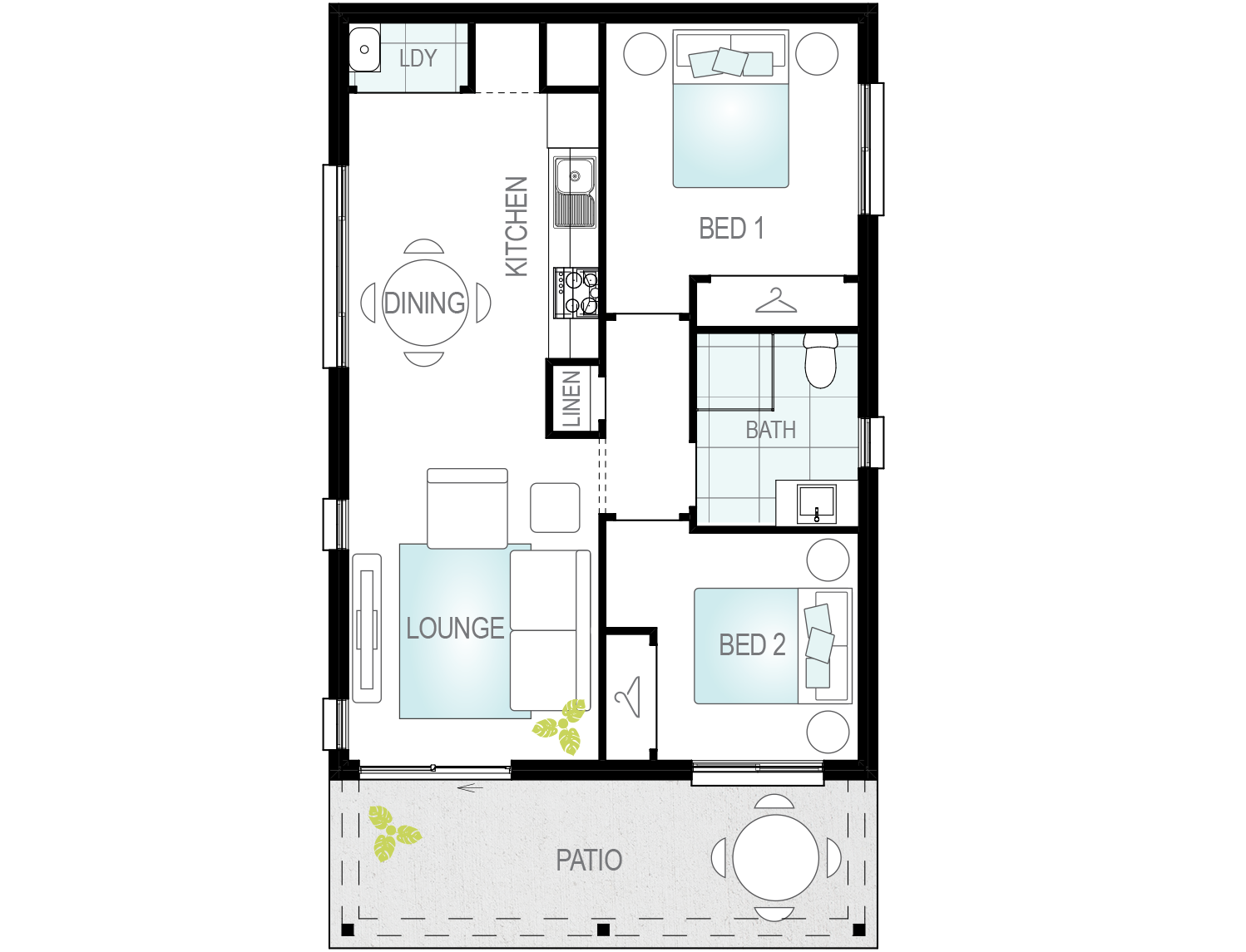 single storey granny flat 4 floorplan rhs